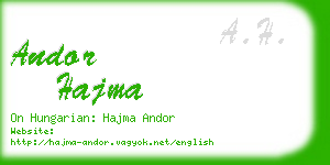 andor hajma business card